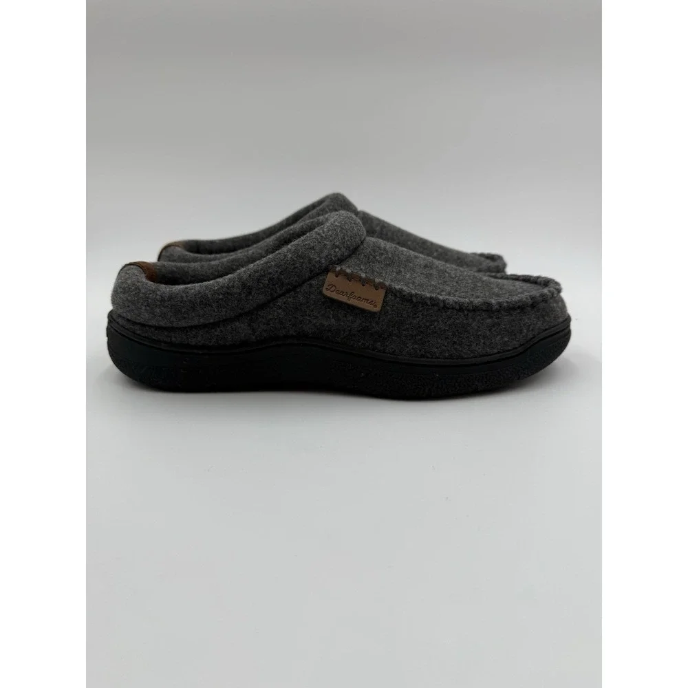 Dearfoams Dark Gray Wool Blend Memory Foam No Sweat Slippers‎ Men’s US 9/10